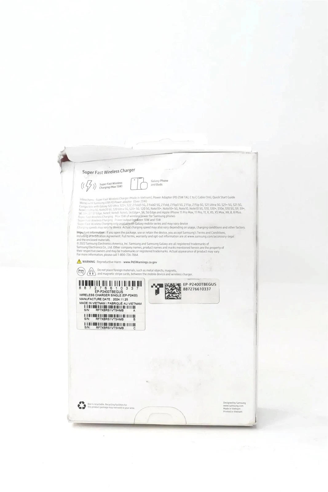 Samsung Super Fast Wireless Charger (Max 15W)+ Power Adapter - Free Shipping
