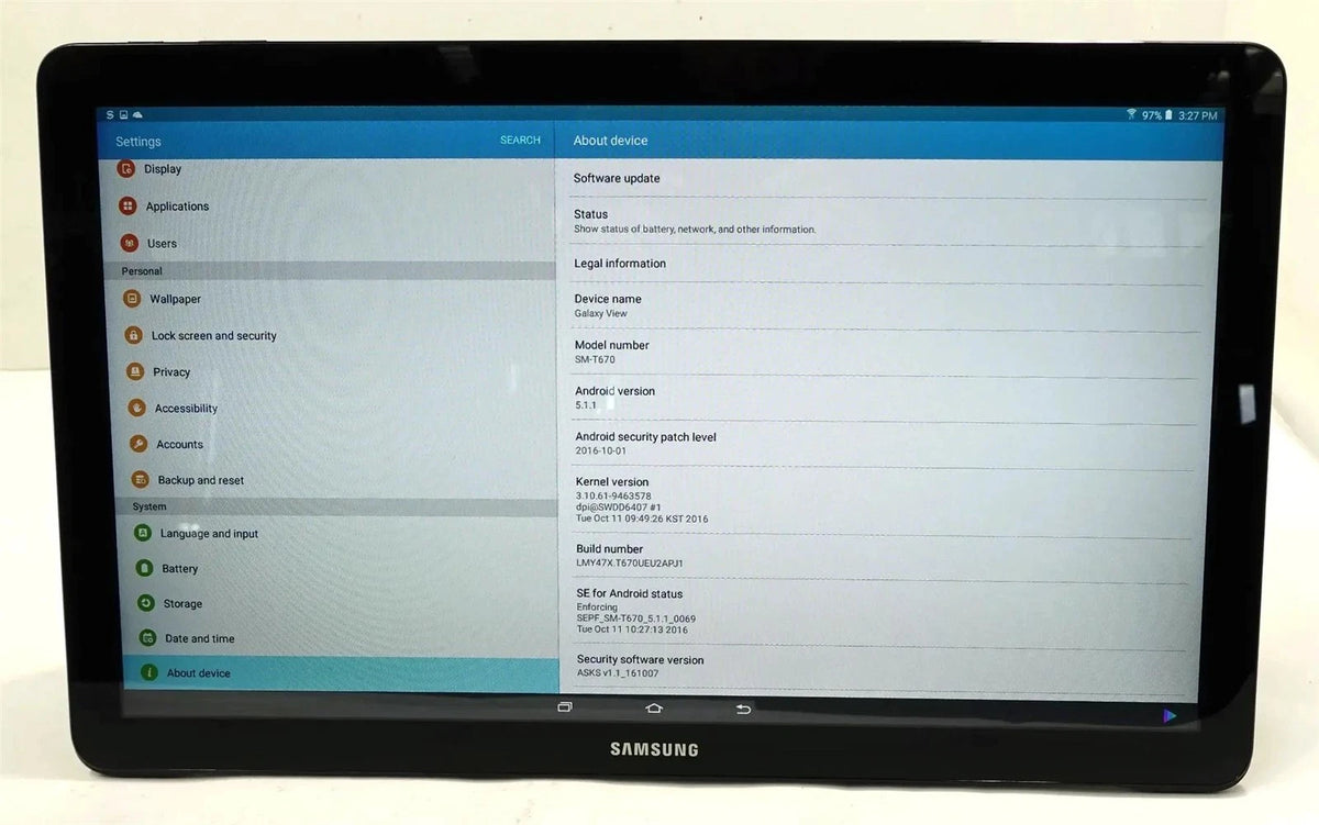 Samsung Galaxy View SM-T670 32GB Wi-Fi 18.4" - Tablet
