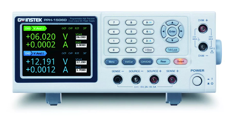 GW Instek PPH-1506D Dual Channel DC Power Supply 15V 3A 45W