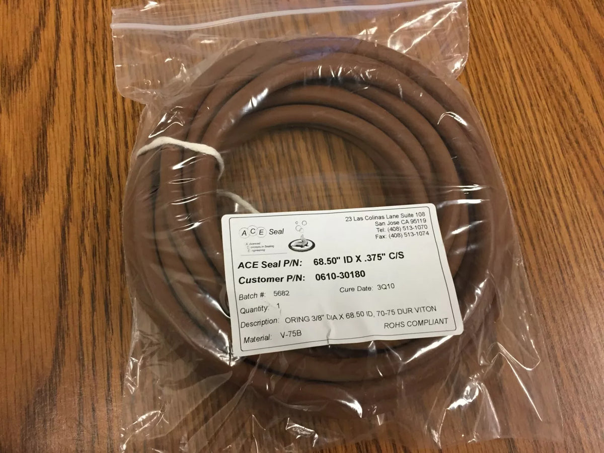 ACE Seal 68.50 ID x 0.375 Dia, V-75B Brown Vulcanized O-Ring