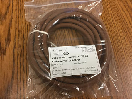 ACE Seal 68.50 ID x 0.375 Dia, V-75B Brown Vulcanized O-Ring
