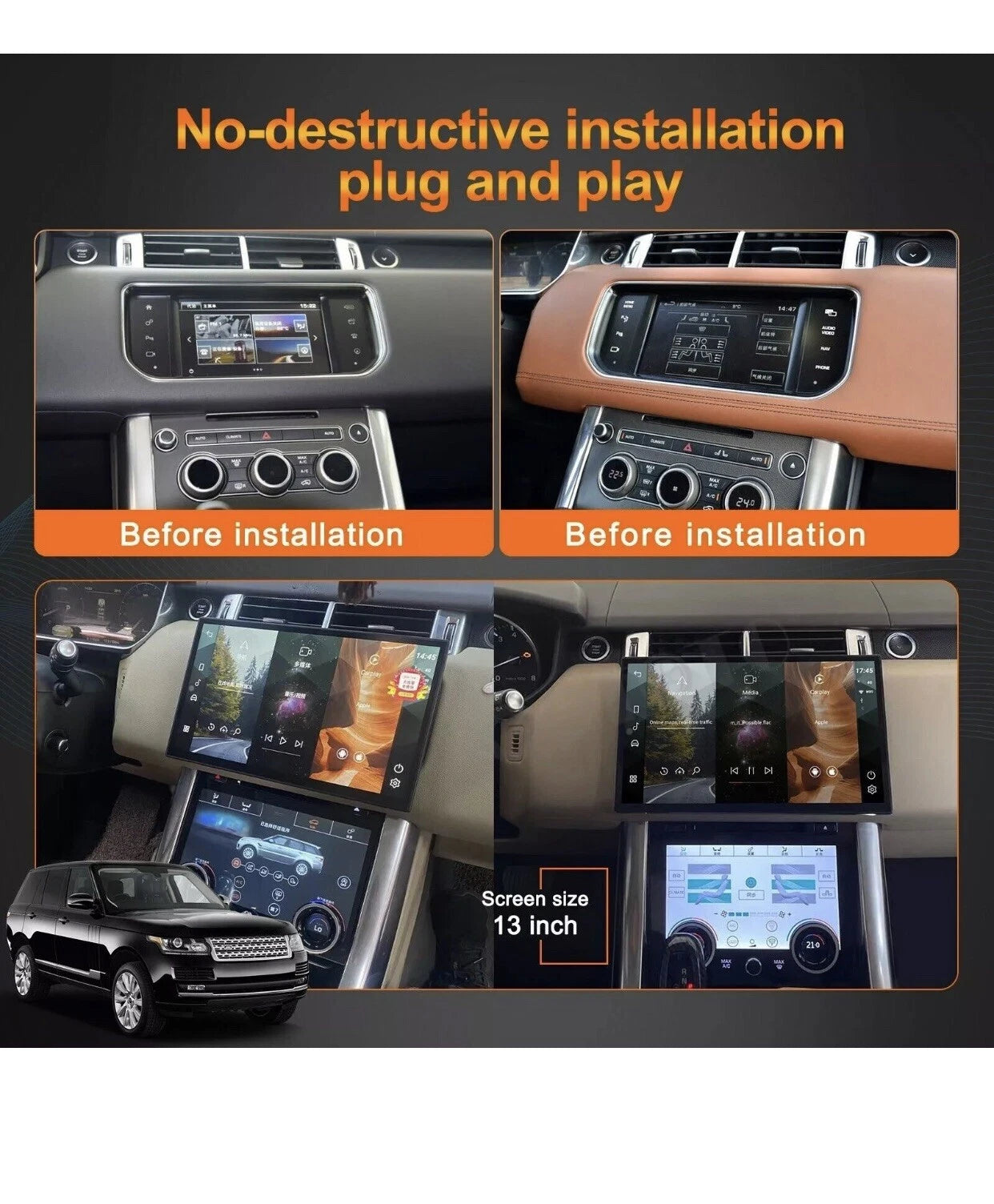 Land Rover Range Rover Sport 13" Android Touch Screen Car Radio Stereo
