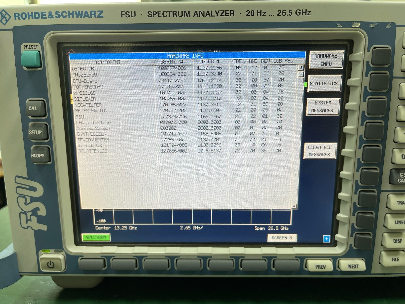 Rohde &amp; Schwarz FSU26 20 Hz - 26.5 GHz Spectrum Analyzer w/ Opt.  K72/K73 _0316