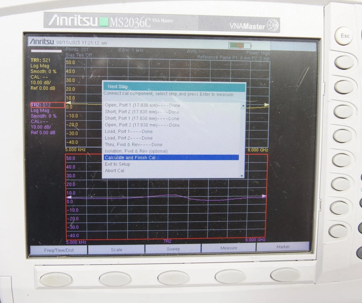 Anritsu MS2036C VNA Master 9MHz to 9GHz Vector Network Analyzer OPT 2/10/15
