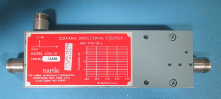 Narda 3001-10 Type N Coaxial Directional Coupler 460-950 MHz 10 dB