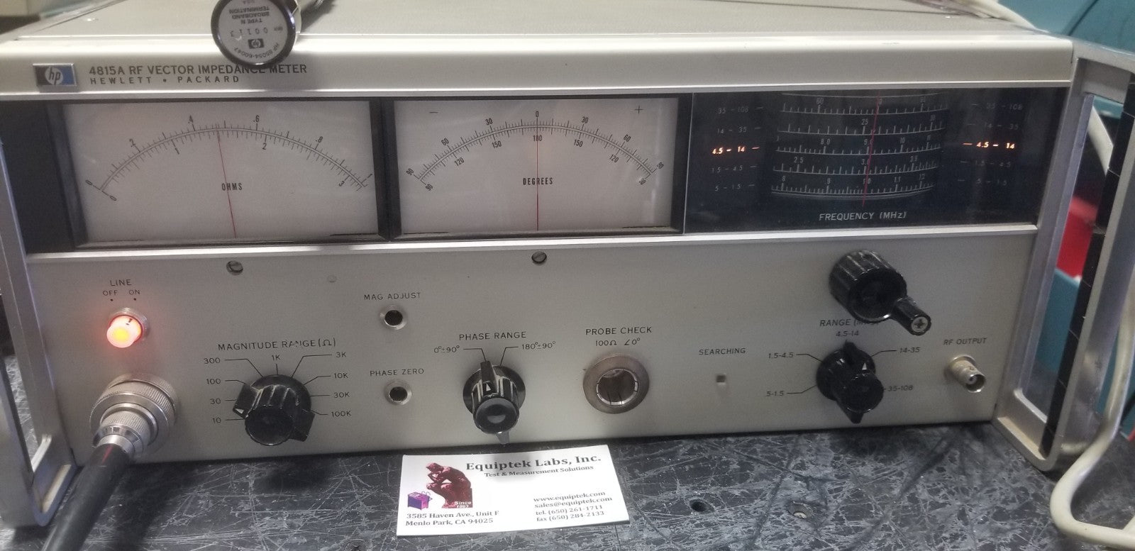 Vector Impedance Measurements to 108MHz