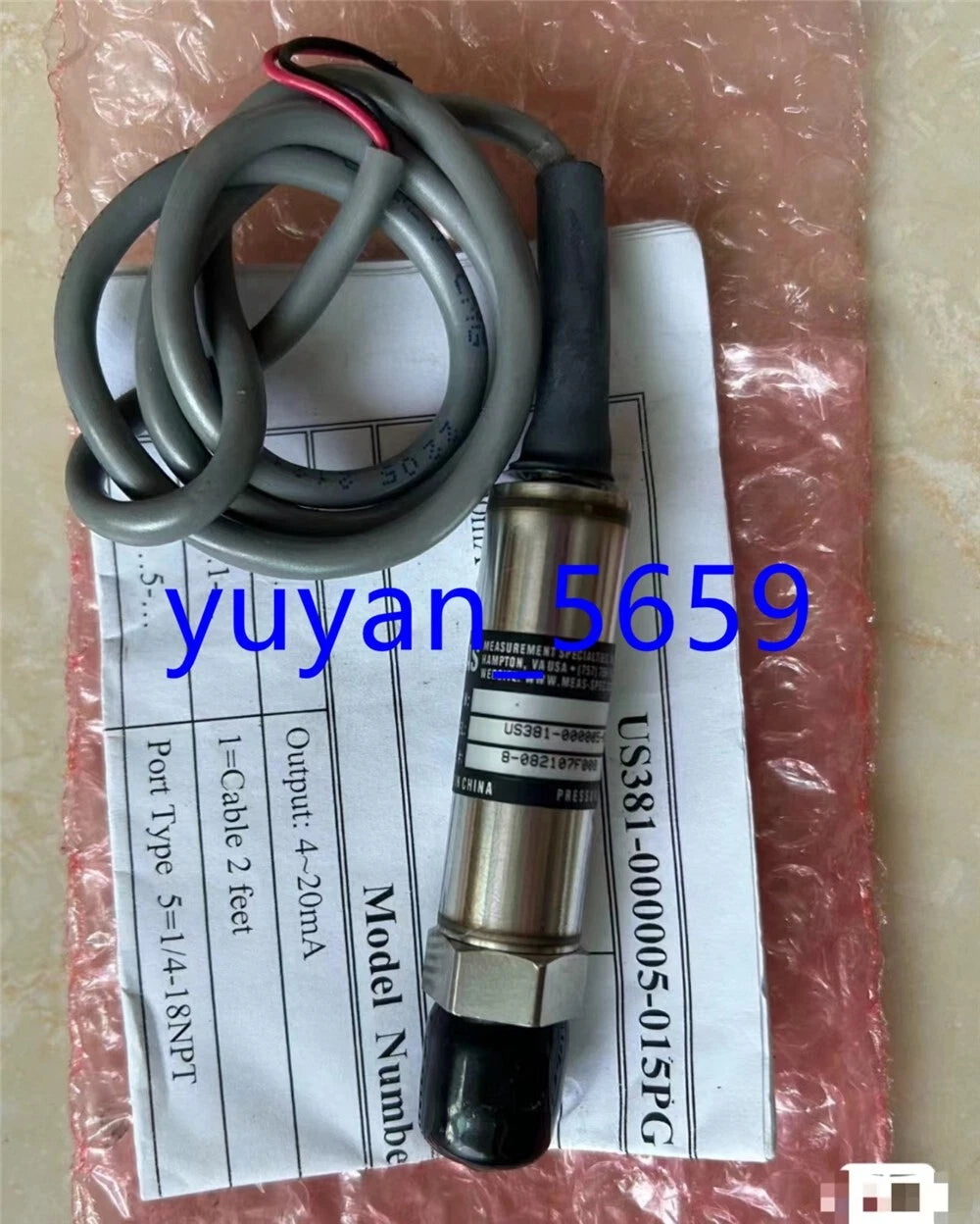 Original MEAS Pressure Sensor US381-000005-015PG #1505 LY