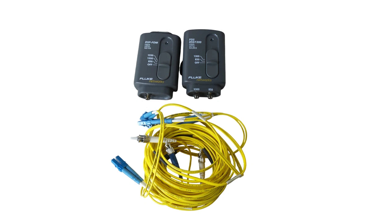 Fluke Network FOS 850/1300 Fiber Optic Source & DSP-FOM Fiber Optic Meter