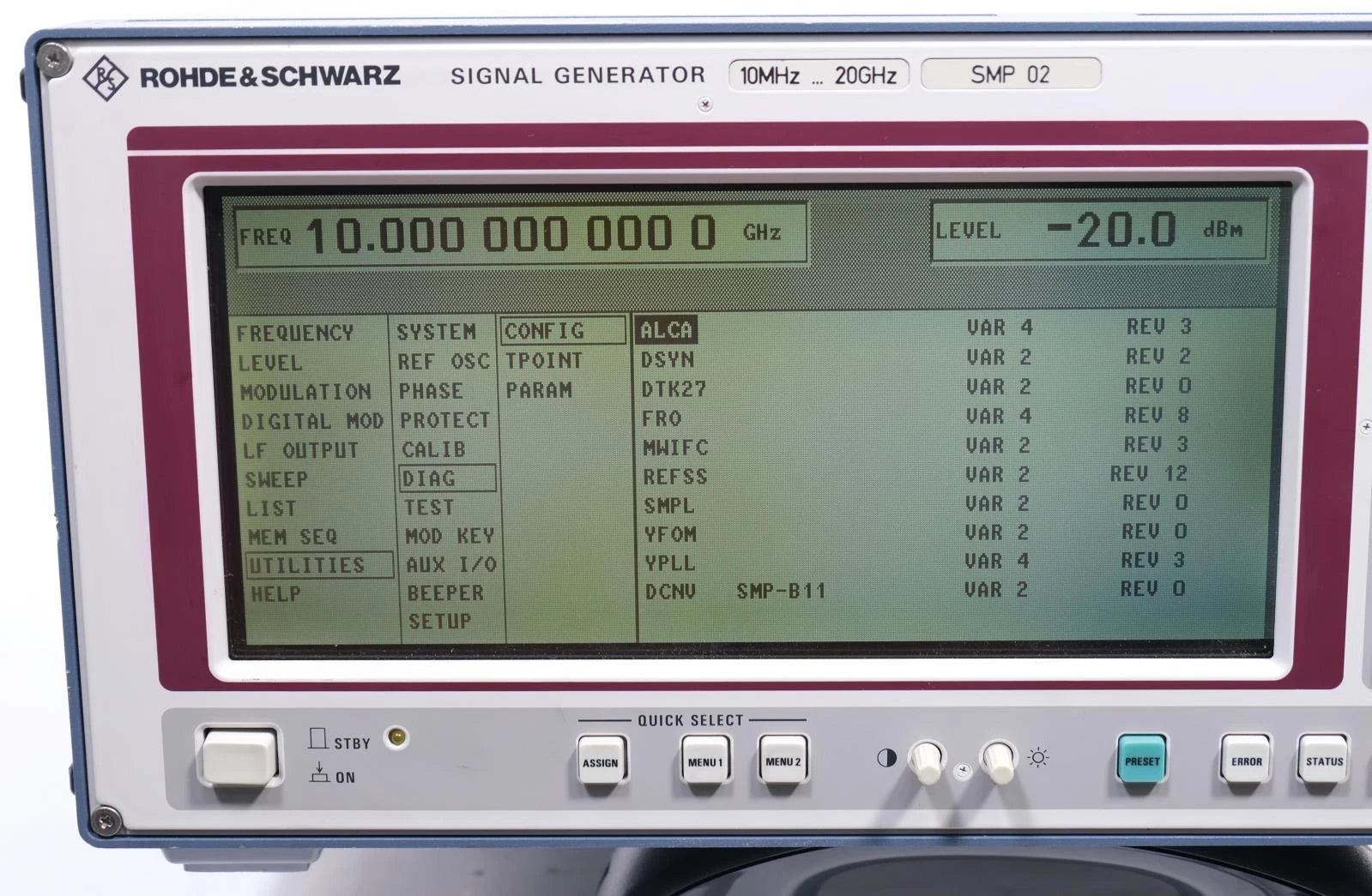 Rohde & Schwarz SMP 02 Signal Generator 10 kHz to 20 GHz B11 1035.5505.02