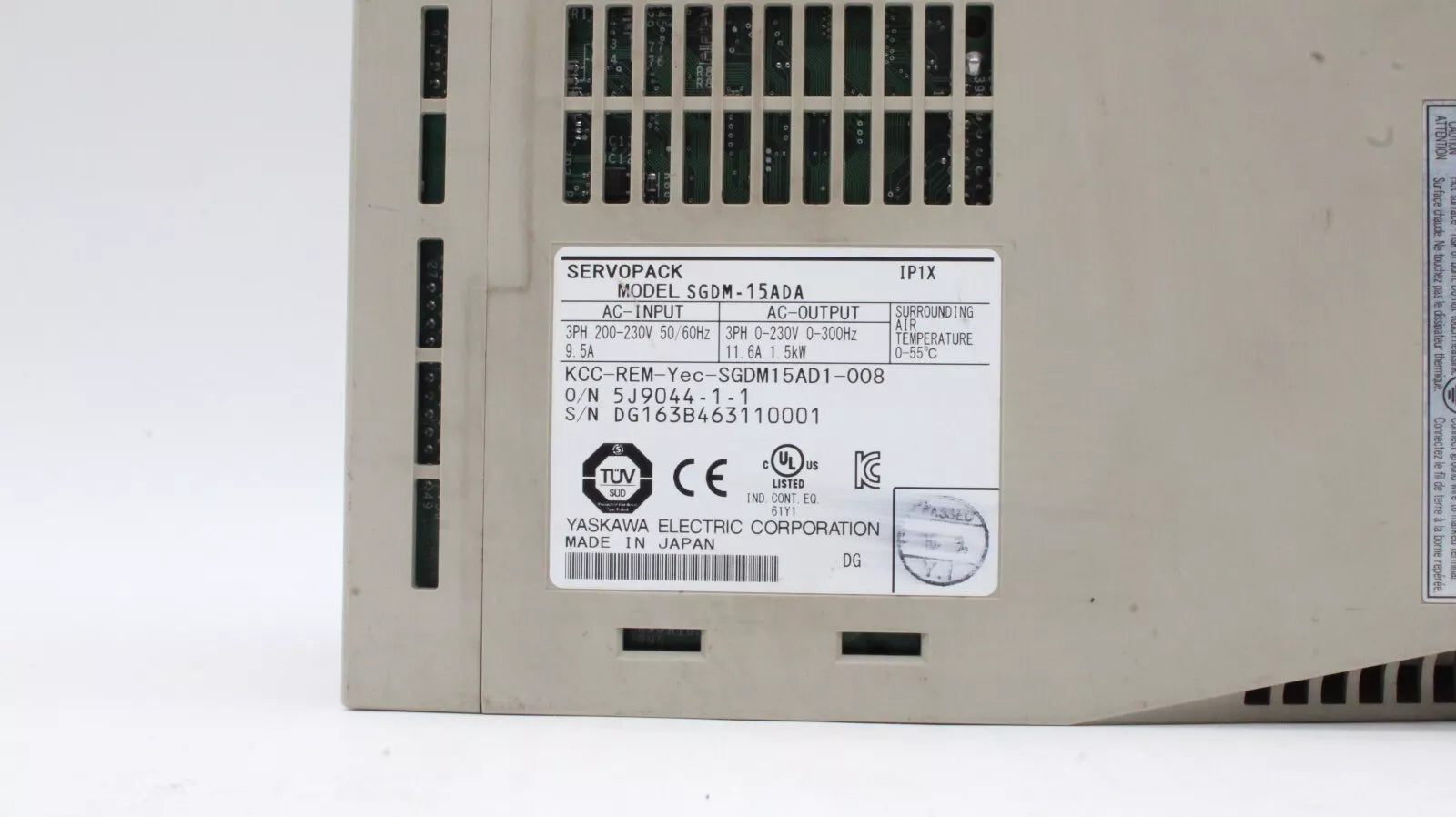 YASKAWA SGDM-15ADA AC Servo Drive 1.5KW 3-Phase 2HP SIGMA SERIES