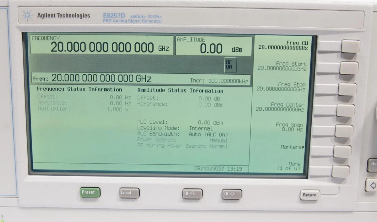 Agilent E8257D PSG 250kHz-20GHz Analog Signal Generator 007 1ED 520 U01