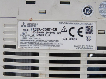 MITSUBISHI FX3SA-20MT-CM FX-Series PLC Add On 12 Inputs 8 Outputs