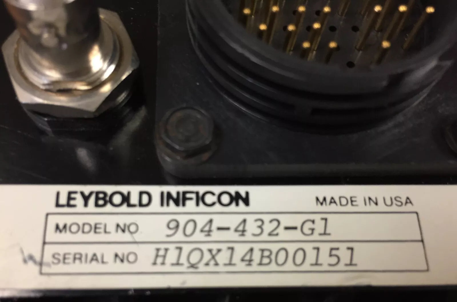Leybold Inficon 904-432-G1 Residual Gas Analyzer