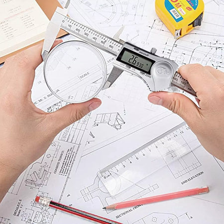 6-Inch Digital Caliper-150mm Steel Waterproof Inch/Metric/Fraction Conversion