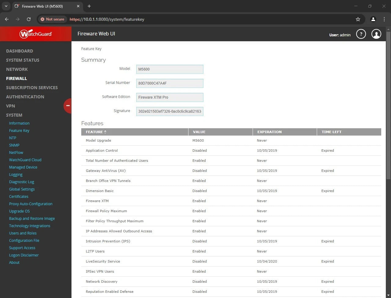 WatchGuard Firebox M5600 Security Appliance VPN Firewall
