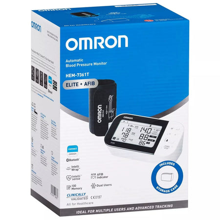 Omron HEM 7361T Bluetooth Blood Pressure Monitor with Cuff Wrapping Guide