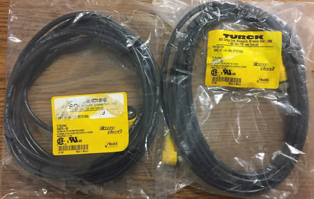 Turck WKC 8T-4-RSC 8T/S1555 M12 Female R/A to M12 Male Straight Cable - 8 Wires