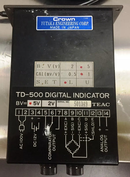 Yutaka TL-PS3-100K Load Cell Scale with Teac TD-500 Digital Transducer Indicator
