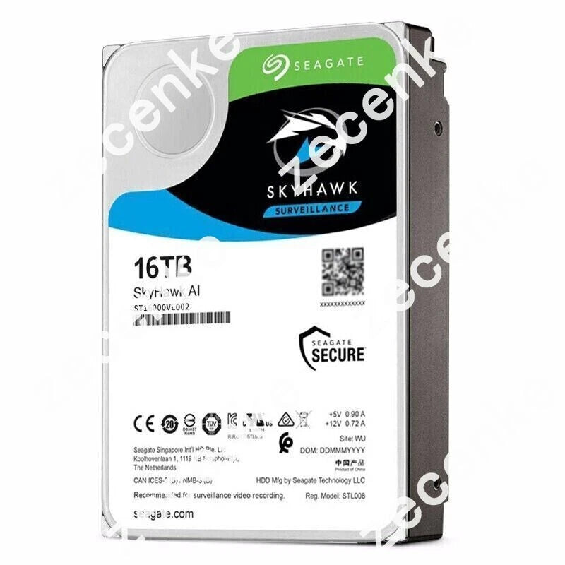 Seagate Skyhawk Ai 16TB SATA Hard Drive 256MB Cache 3.5" 7200RPM ST16000VE002