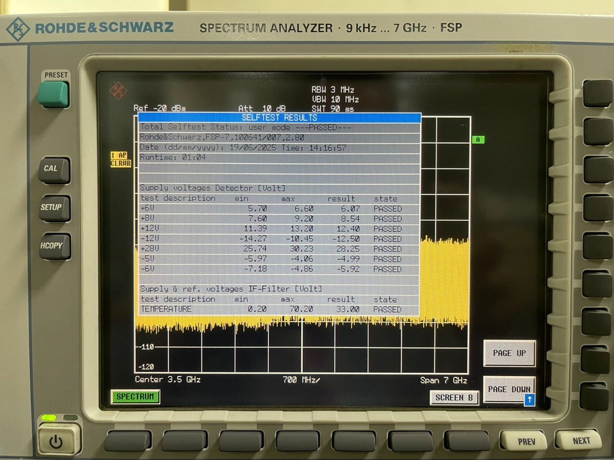 Rohde & Schwarz FSP7 Spectrum Analyzer 9 kHz - 7 GHz _ 0641 - XG eqpt