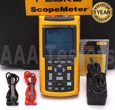 Fluke 124 ScopeMeter 25MS/s Dual-Channel 40MHz HandHeld Oscilloscope 124S - XG eqpt
