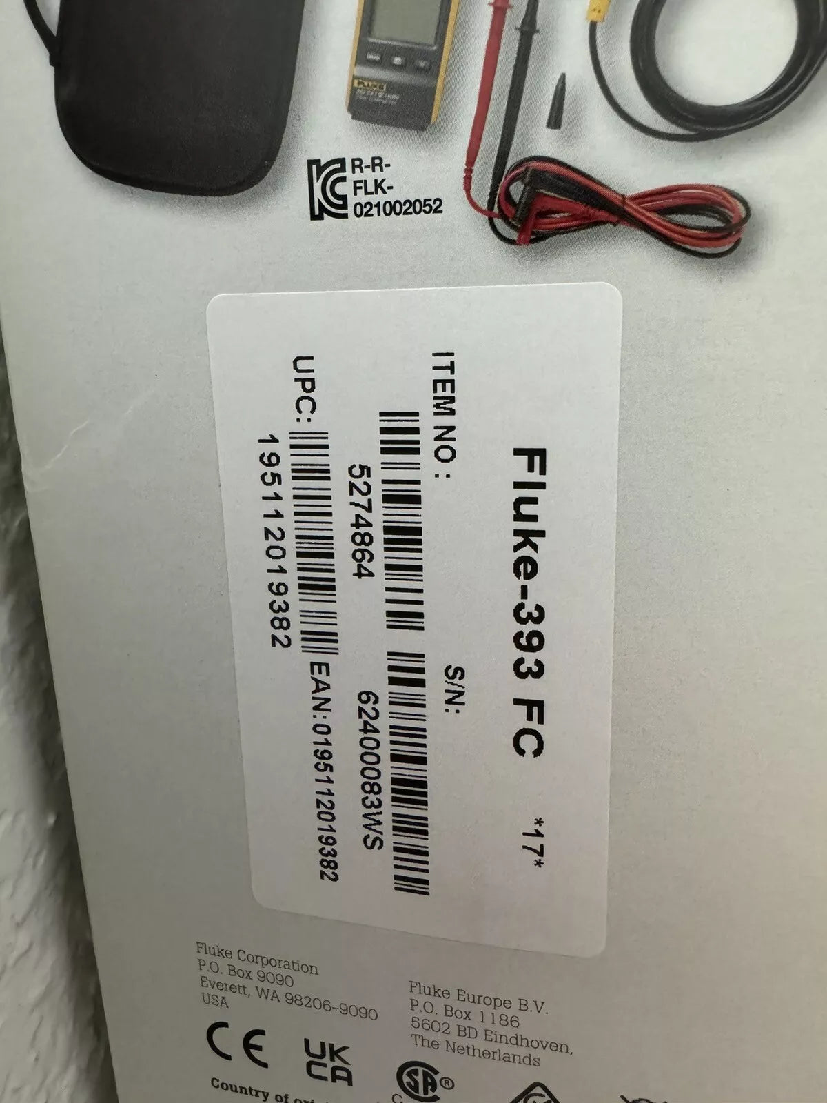 FLUKE 393 FC CAT III 1500 V True-rms Clamp Meter - NEW SEALED