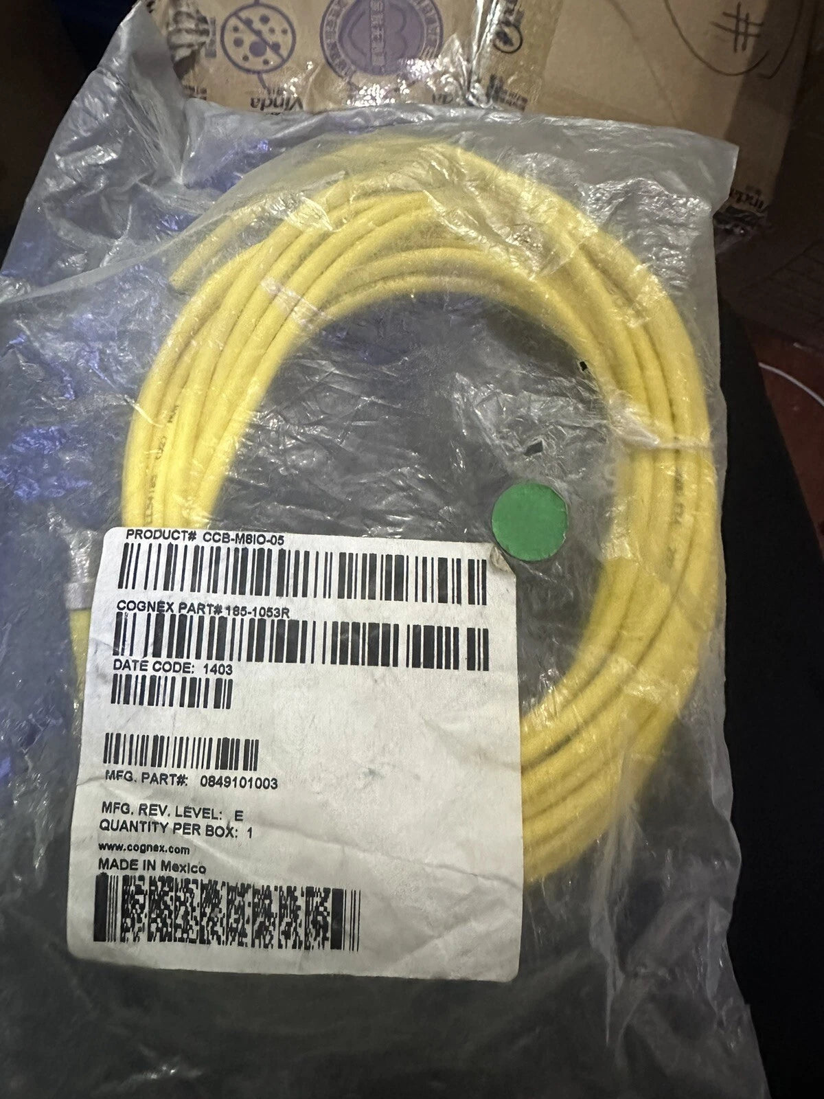 Cognex CCB-M8IO-05 Breakout Cable 185-1053R for In-Sight Micro 5m