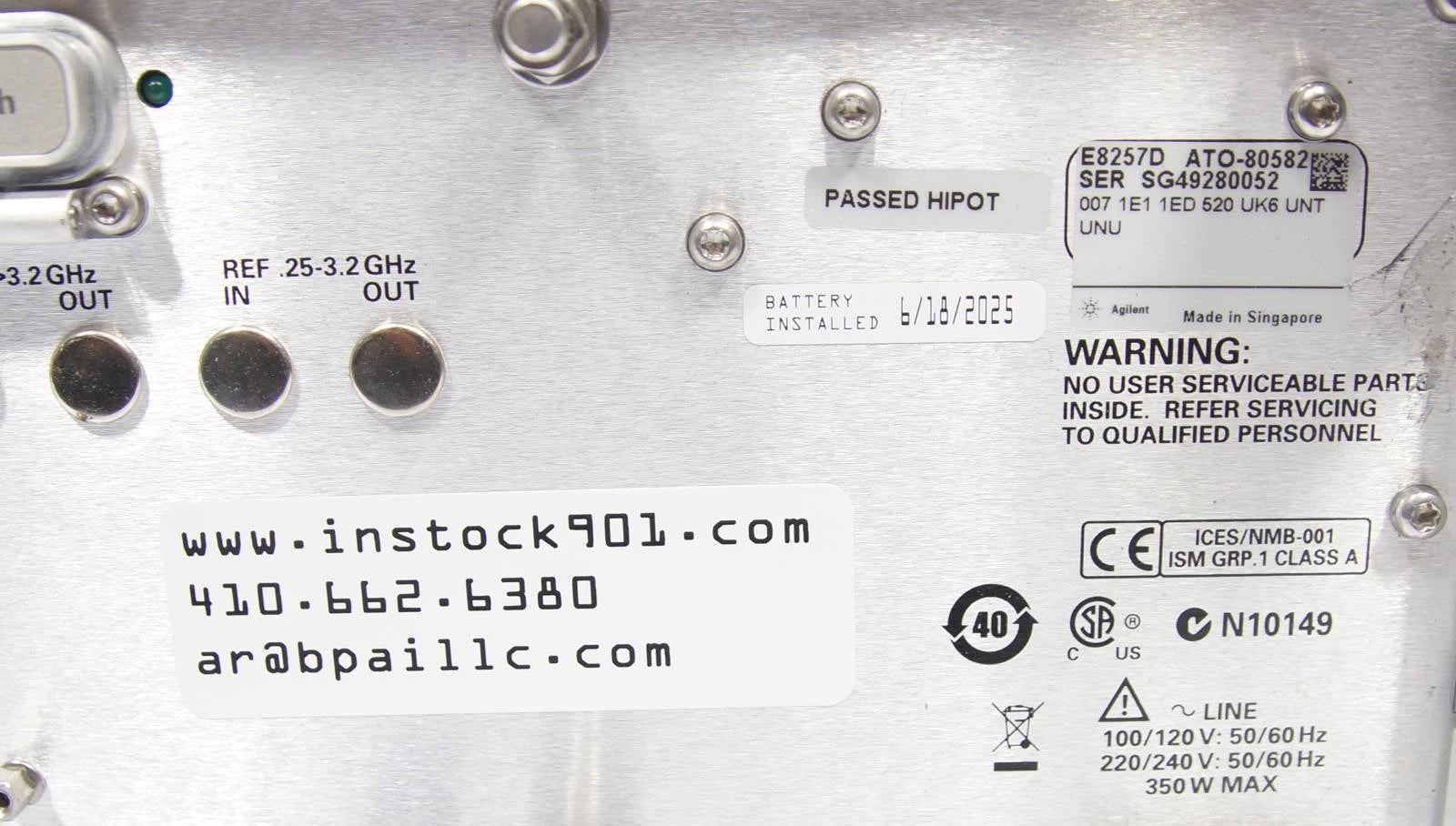 Agilent E8257D PSG 250kHz -20GHz Analog Signal Generator 007 1E1 1ED 520 UNT UNU