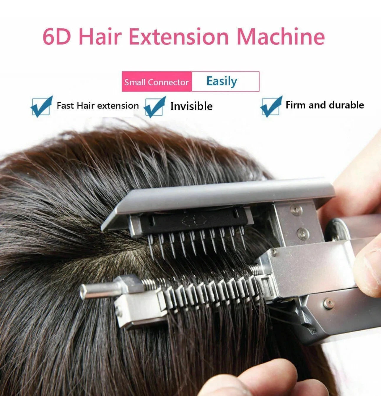 6D Extension Machine Salon Fusion Tool Connector Human Hair Extension Kit Set