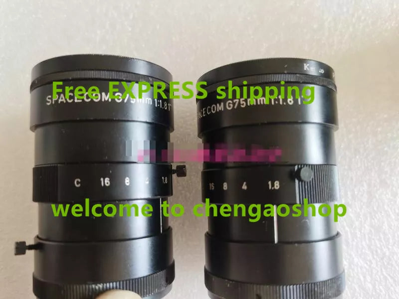 1pc USED SPACECOM G75MM 1 :1.8 1  Industrial Lens #V2Q5 CH