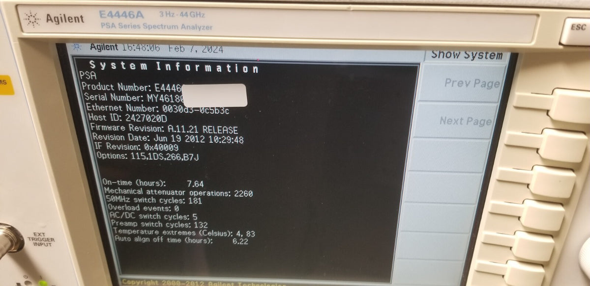 44 GHz Spectrum Analyzer by Agilent