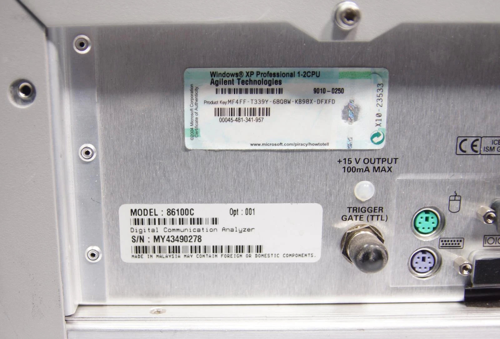Agilent 86100C Infiniium DCA-J Wideband Oscilloscope Mainframe OPT 001