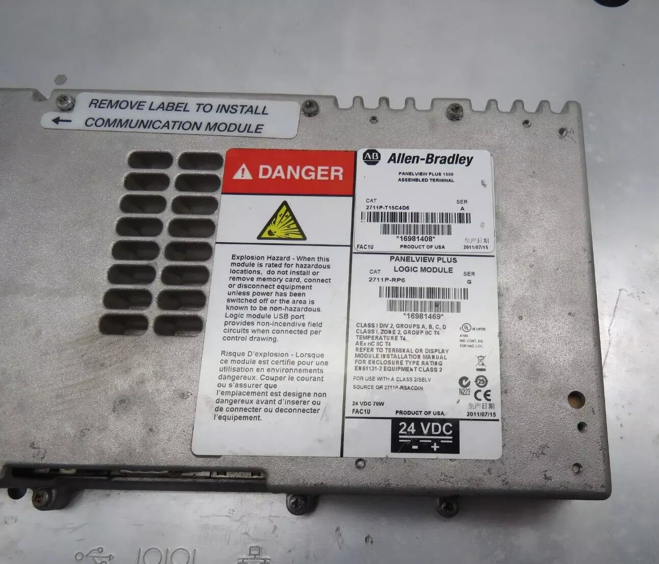 Allen Bradley 2711P-RDT15C PanelView Plus 1500 Color Display