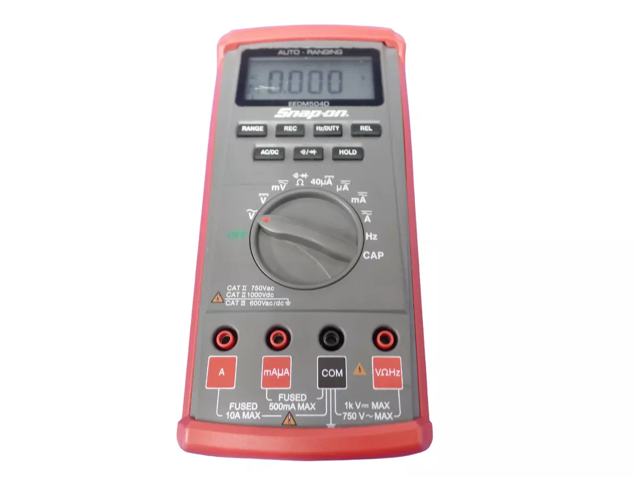 SNAP-ON EEDM504D Auto-Ranging Multimeter with Leads & Case