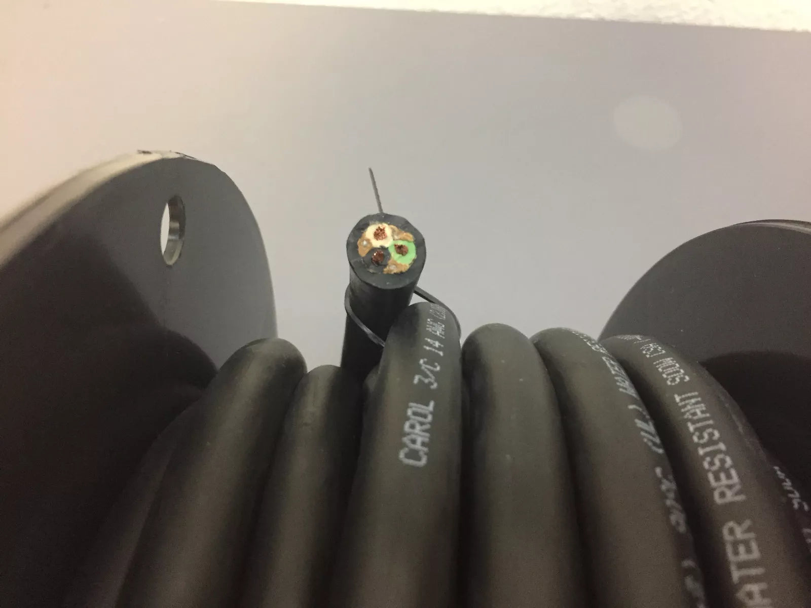 Carol 14 AWG/3 Cond Water Resistant SOOW 90°C 600V Black Cable 50 ft
