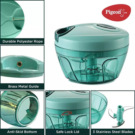 Pigeon Mini Handy Chopper with 3 Blades for Easy Vegetable & Fruit Chopping