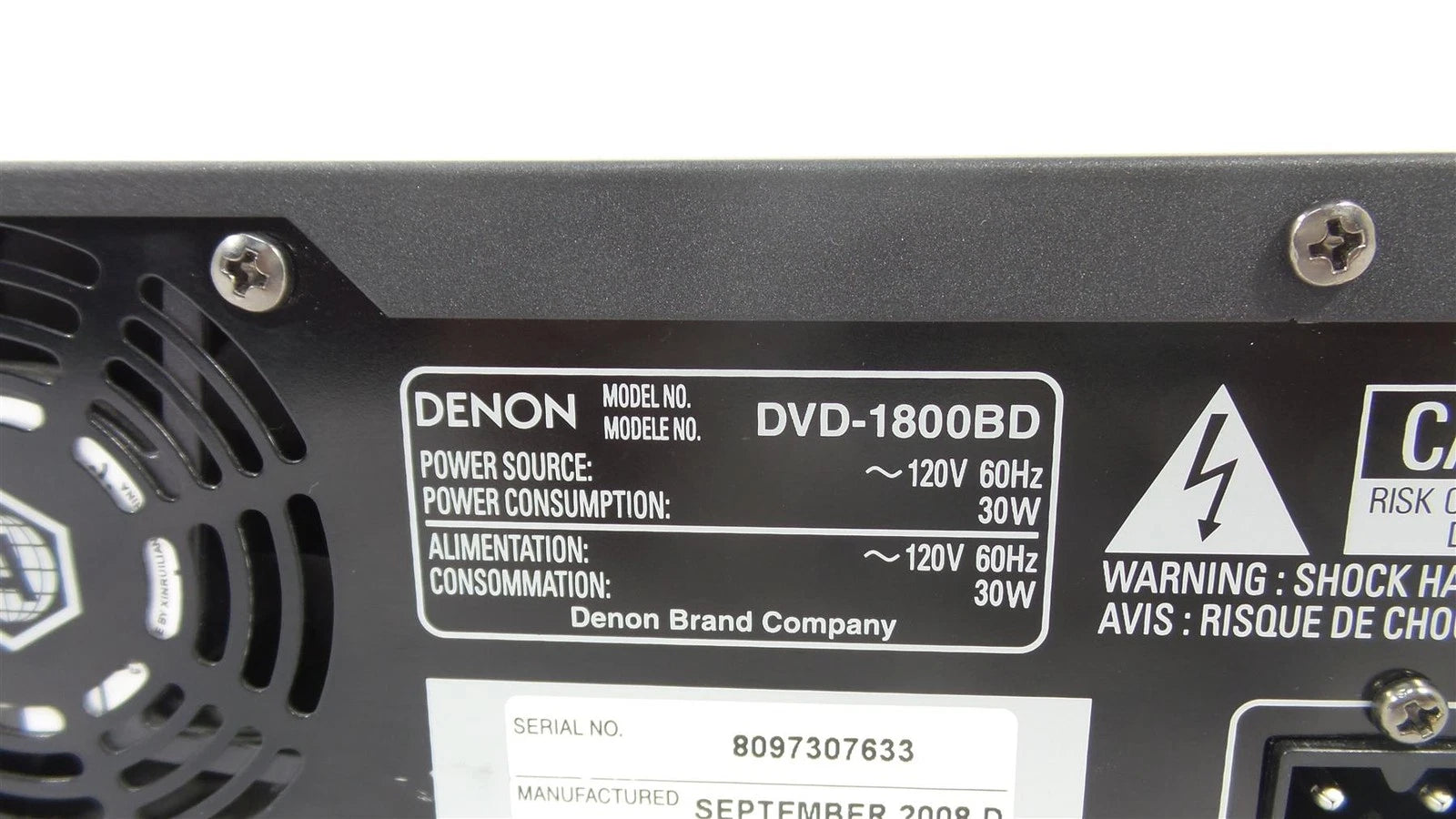 DENON DVD-1800BD Blu-Ray / DVD Media Player