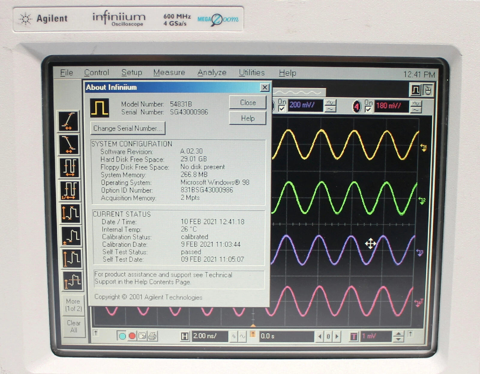 Agilent Infiniium 54831M 54831B 4CH 600Mhz 4GSa/s Digital Oscilloscope
