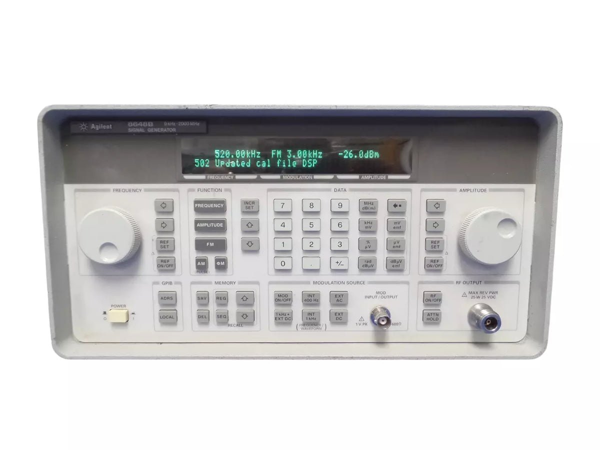 Agilent 8648B Signal Generator with 1E2-1E5-1E6-1EA Options
