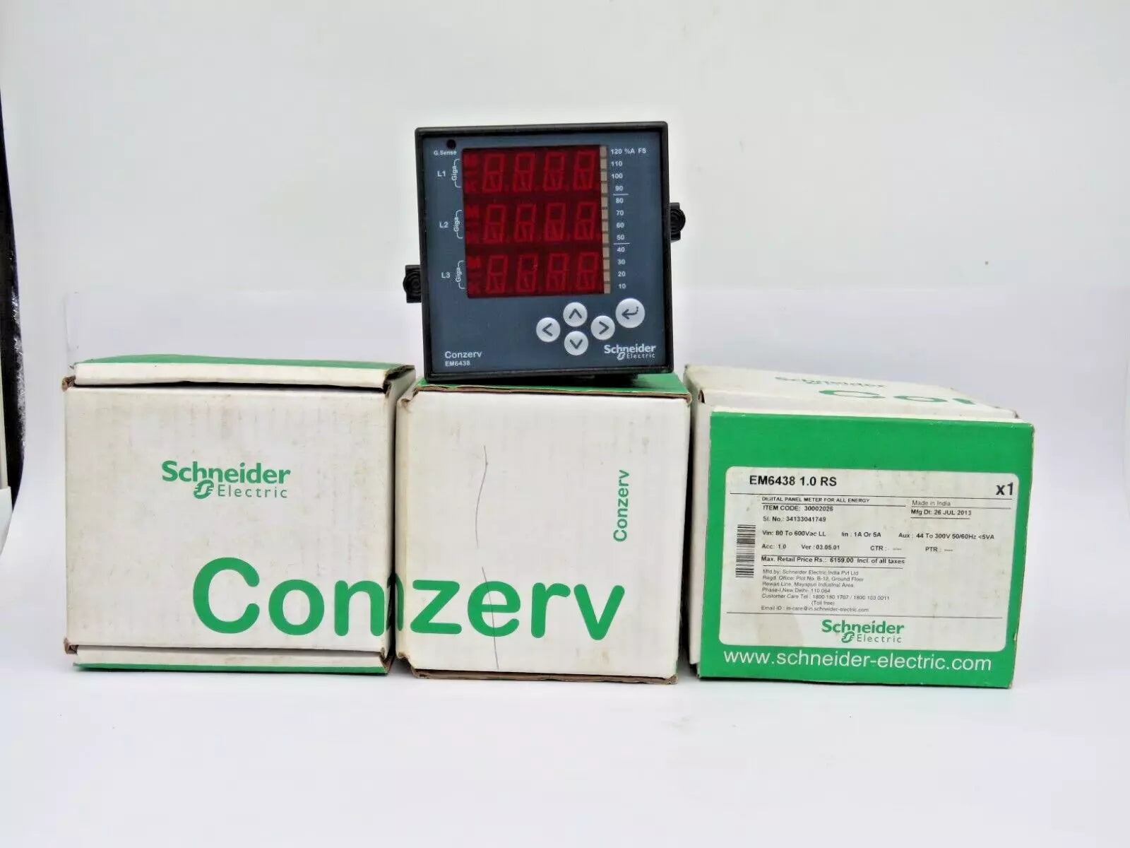Set of 5 Schneider Electric EM6433 Conzerv Power and Energy Meter 80-600V - New