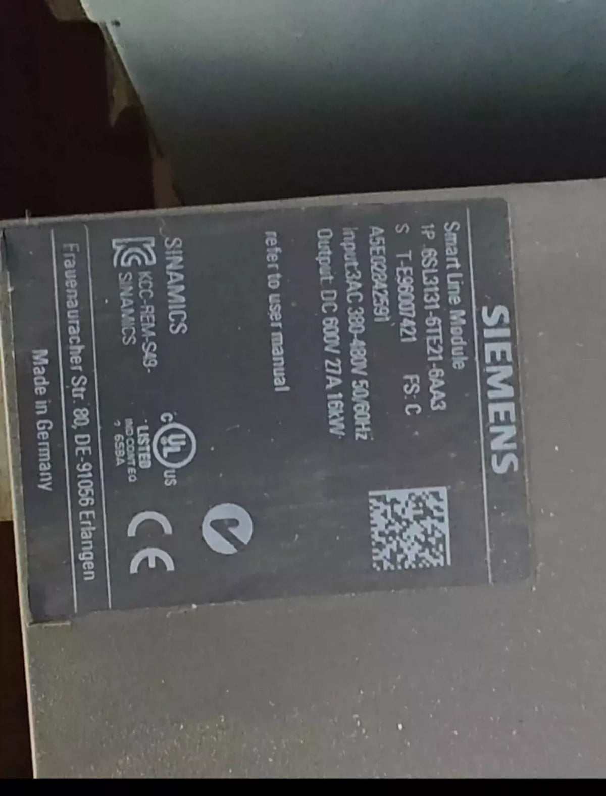Siemens 6SL3131-6TE21-6AA3: Compact Frequency Converter Module