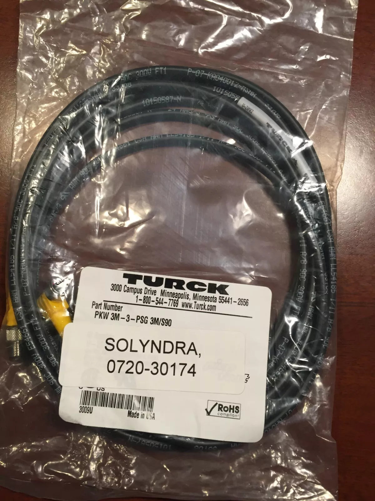 Turck PKW 3M-3-PSG 3M/S90 M8 Picofast 3-Wire Cordset 3M