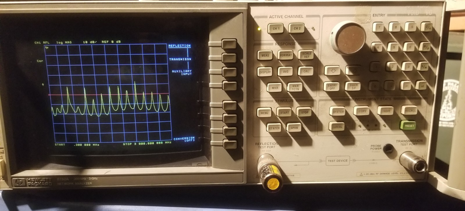 HP 8752A Vector Network Analyzer 3GHz 2 Port