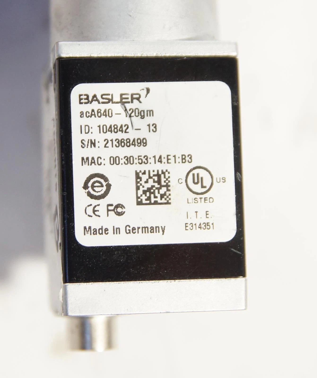 Basler acA640-120gm Industrial GigE Monochrome Camera with 8mm CS Lens