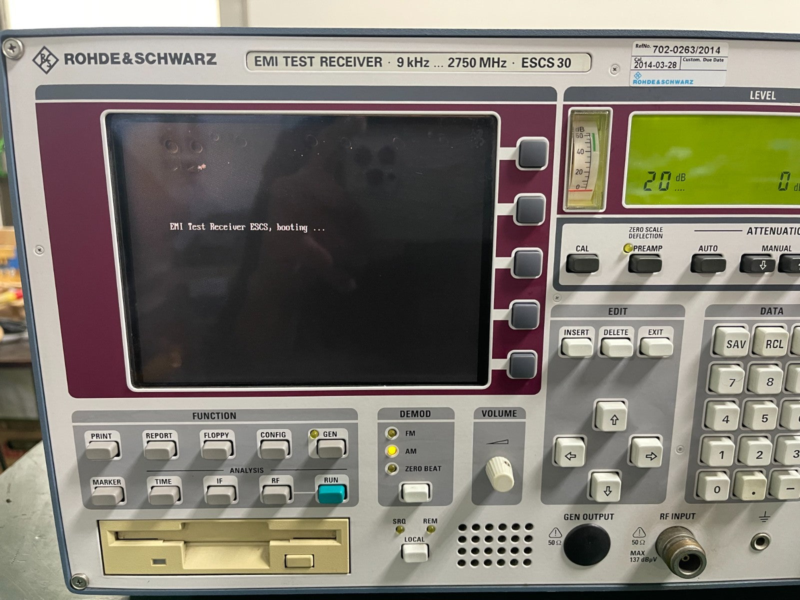 Rohde & Schwarz ESCS30 EMI Test Receiver 9 kHz - 2750 MHz _0341 - XG eqpt