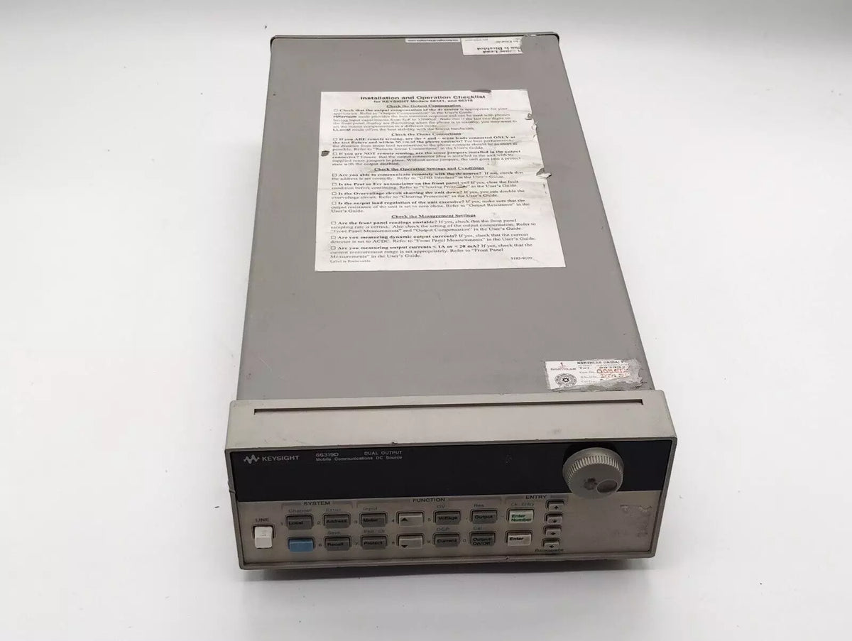 Keysight 66319D Dual Output Mobile DC Power Supply 15V 3A Battery Emulator GPIB