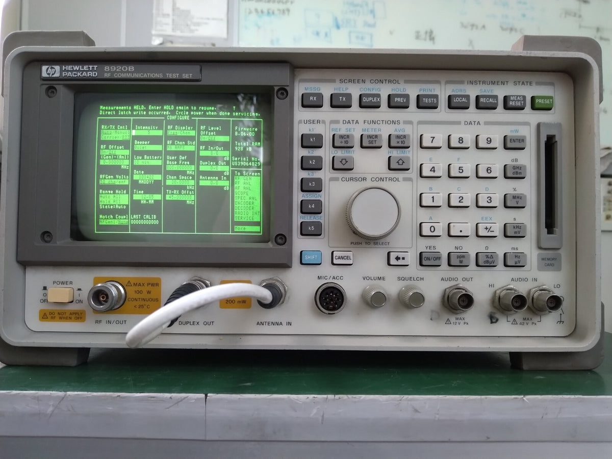 HP Agilent 8920B RF Communications Test Set w/ opt. 016, 102_US39064829 - XG eqpt