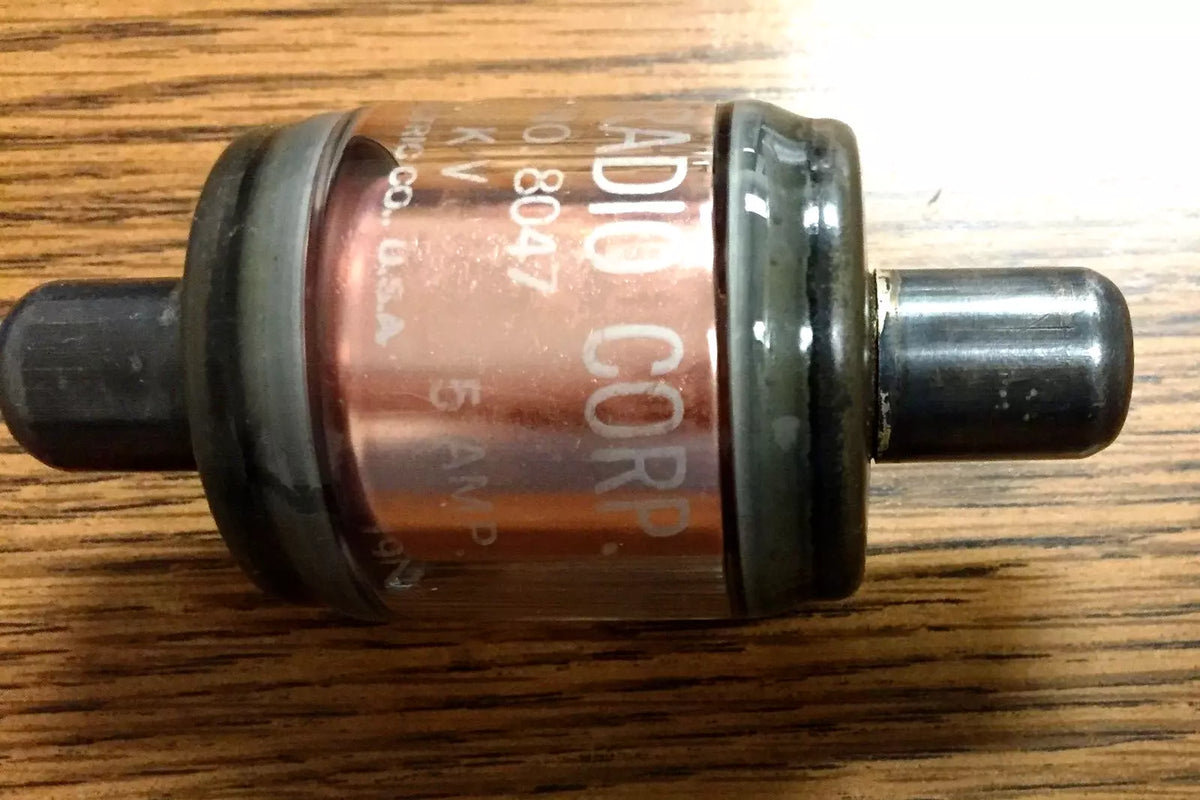 Aircraft Radio Corp P/N 8047 50 MMF 5KV Glass Tube Vacuum Capacitor