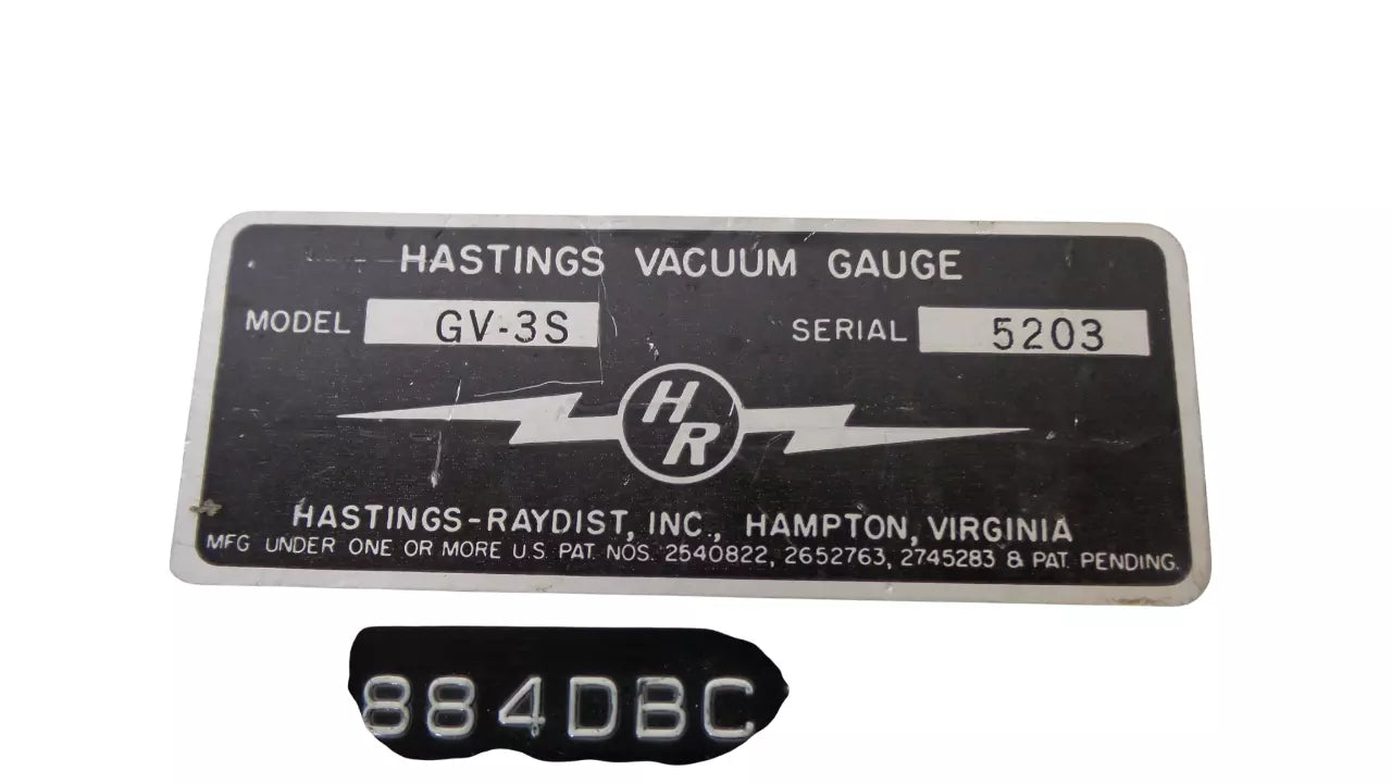 Hastings Vacuum Gauge Model GV-3S - Precision Instrument for Pressure Measurement
