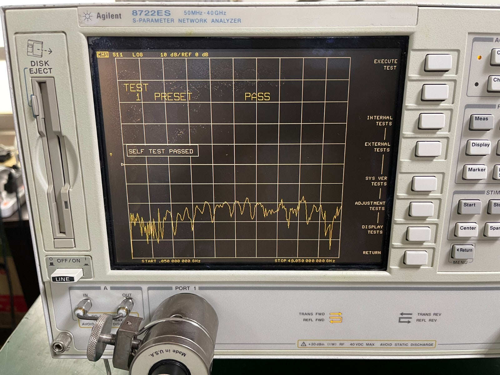 Agilent Keysight 8722ES 50MHz-40GHz Network Analyzer w/Opt.1D5/010/012/089_06113 - XG eqpt